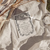 Zwart-Wit Tuin Bos Bruiloft Monogram Kaart