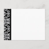 Zwart Wit Turkoois Damask Save Date Briefkaart (Achterkant)