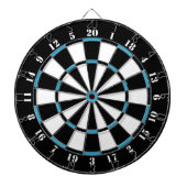 Zwart wit Turquoise Blauw Dart Board Dartbord (Voorkant)
