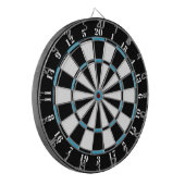 Zwart wit Turquoise Blauw Dart Board Dartbord (Voorkant Links)