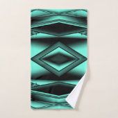 Zwart Wit Turquoise Ombre Moderne Abstracte kunst Bad Handdoek (Handdoek)