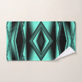 Zwart Wit Turquoise Ombre Moderne Abstracte kunst Bad Handdoek (Handdoek)