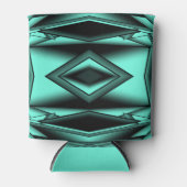 Zwart Wit Turquoise Ombre Moderne Abstracte kunst Blikjeskoeler (Voorkant)