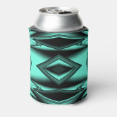 Zwart Wit Turquoise Ombre Moderne Abstracte kunst Blikjeskoeler (Blikje Achterkant)