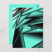Zwart Wit Turquoise Ombre Moderne Abstracte kunst Briefkaart (Voorkant / Achterkant)