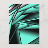 Zwart Wit Turquoise Ombre Moderne Abstracte kunst Briefkaart (Voorkant)