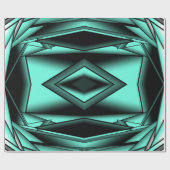 Zwart Wit Turquoise Ombre Moderne Abstracte kunst Cadeaupapier (Vlak)