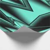 Zwart Wit Turquoise Ombre Moderne Abstracte kunst Cadeaupapier (Hoek)