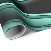 Zwart Wit Turquoise Ombre Moderne Abstracte kunst Cadeaupapier (Rol Hoek)