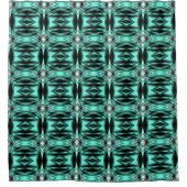 Zwart Wit Turquoise Ombre Moderne Abstracte kunst Douchegordijn (Voorkant)