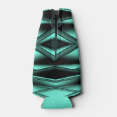 Zwart Wit Turquoise Ombre Moderne Abstracte kunst Flesjeskoeler (Achterkant)