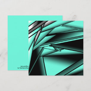 Zwart Wit Turquoise Ombre Moderne Abstracte kunst Kaart