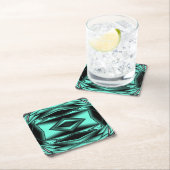 Zwart Wit Turquoise Ombre Moderne Abstracte kunst Kartonnen Onderzetters (Insitu)