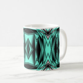 Zwart Wit Turquoise Ombre Moderne Abstracte kunst Koffiemok