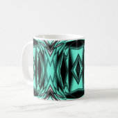 Zwart Wit Turquoise Ombre Moderne Abstracte kunst Koffiemok (Voorkant links)