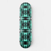 Zwart Wit Turquoise Ombre Moderne Abstracte kunst Persoonlijk Skateboard (Voorkant)
