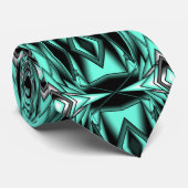 Zwart Wit Turquoise Ombre Moderne Abstracte kunst Stropdas (Opgerold)