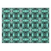 Zwart Wit Turquoise Ombre Moderne Abstracte kunst Tafelkleed (Voorkant (Horizontaal))
