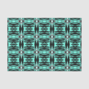 Zwart Wit Turquoise Ombre Moderne Abstracte kunst Tissuepapier