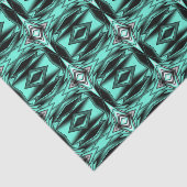 Zwart Wit Turquoise Ombre Moderne Abstracte kunst Tissuepapier (Detail)