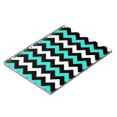 Zwart Wit Turquoise Zigzag Notitieboek (Linkerzijde)