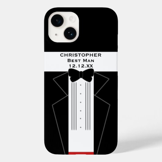 Zwart-wit Tuxedo Beste Man Huwelijkscadeau Case-Mate iPhone Case (Achterkant)
