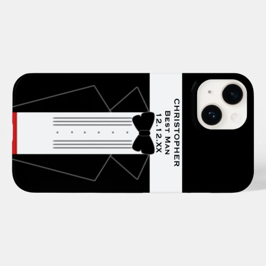 Zwart-wit Tuxedo Beste Man Huwelijkscadeau Case-Mate iPhone Case (Achterkant (horizontaal))
