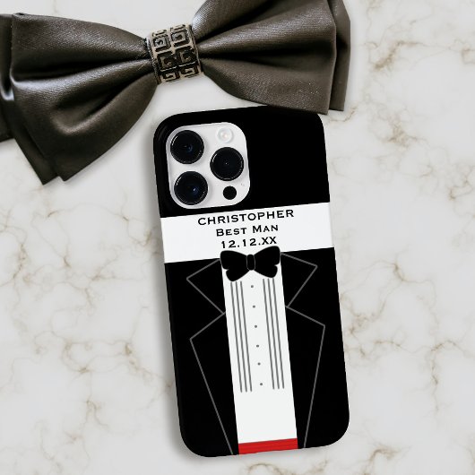 Zwart-wit Tuxedo Beste Man Huwelijkscadeau Case-Mate iPhone Case