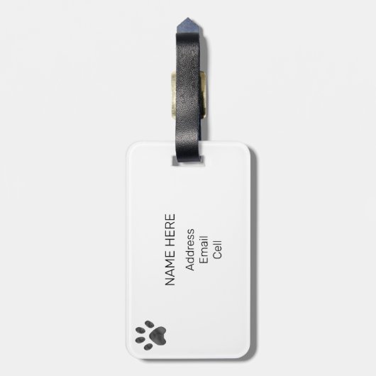 Zwart-wit Tuxedo Cat Bagagelabel (Achterkant verticaal)