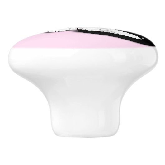 Zwart-wit Tuxedo Cat Custom Keramische Knop (Zijkant)