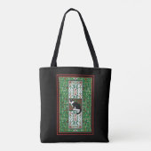 Zwart-wit Tuxedo Cat Fancy patroon Tote Bag (Achterkant)