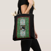 Zwart-wit Tuxedo Cat Fancy patroon Tote Bag (Dichtbij)