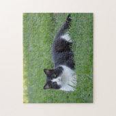  zwart-wit Tuxedo Cat Foto Legpuzzel (Verticaal)