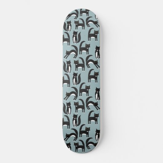 Zwart-wit Tuxedo Cat Fun Patroon Persoonlijk Skateboard (Voorkant)