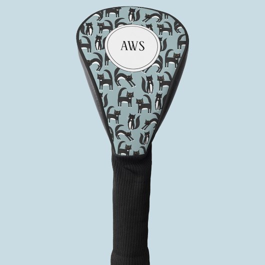 Zwart-wit Tuxedo Cat Fun Pattern Golf Head C Golfheadcover