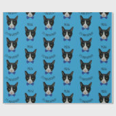 Zwart-wit Tuxedo Cat - Het is jouw verjaardag Cadeaupapier (Vlak)