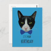 Zwart-wit Tuxedo Cat - Het is uw verjaardag Briefkaart (Voorkant / Achterkant)