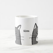 Zwart-wit Tuxedo Cat Love gift Custom Naam Koffiemok (Center)