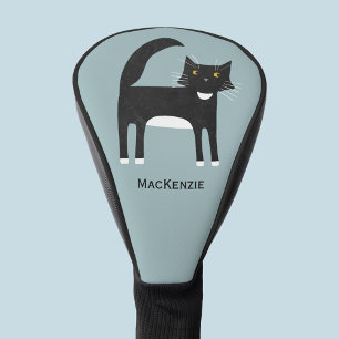 Zwart-wit Tuxedo Cat op maat Golfheadcover