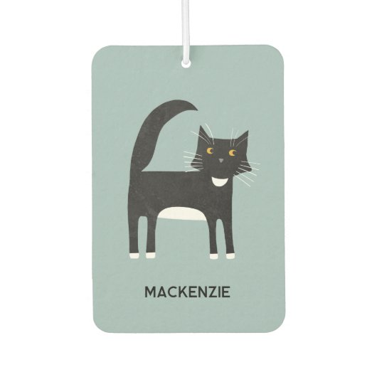 Zwart-wit Tuxedo Cat op maat Luchtverfrisser (Voorkant)