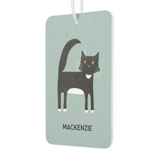 Zwart-wit Tuxedo Cat op maat Luchtverfrisser (Links)