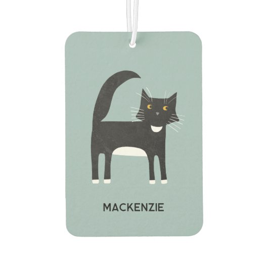 Zwart-wit Tuxedo Cat op maat Luchtverfrisser (Achterkant)