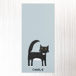 Zwart-wit Tuxedo Cat op maat Magnetisch Notitieblok<br><div class="desc">Een schattige zwarte en witte tuxedo-kat op een eendeneiblauwe achtergrond,  perfect voor dierenvrienden. Verander de naam om aan te passen. Originele kunst van Nic Squirrell.</div>