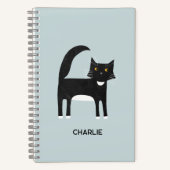 Zwart-wit Tuxedo Cat op maat Notitieboek (Voorkant)