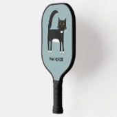 Zwart-wit Tuxedo Cat op maat Pickleball Paddle (Links)