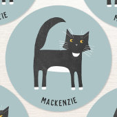 Zwart-wit Tuxedo Cat op maat Ronde Sticker