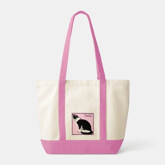 Zwart-wit Tuxedo Cat op maat Tote Bag (Achterkant)