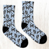 Zwart-wit Tuxedo Cat Pattern Blue Sokken