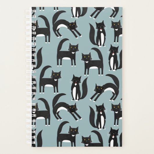 Zwart-wit Tuxedo Cat Planner (Voorkant)