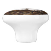 Zwart-wit Tuxedo Cat Winter Scene Schilderij Keramische Knop (Zijkant)